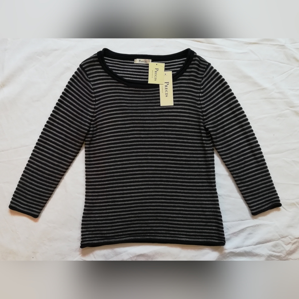 Precis Pinstripe Sweater - Women's Small - Viscosa & Cotton